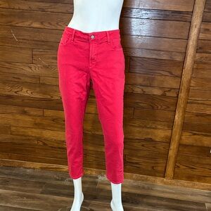 NYDJ Vibrant Red Cropped Slim Jeans
